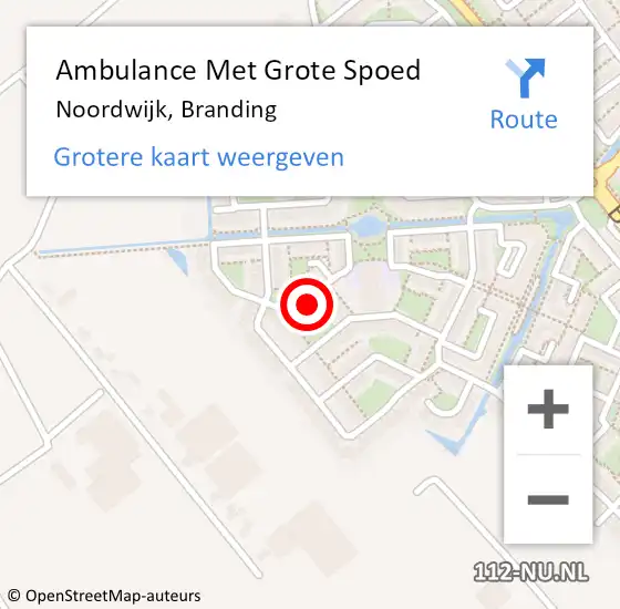 Locatie op kaart van de 112 melding: Ambulance Met Grote Spoed Naar Noordwijk, Branding op 28 november 2024 00:10