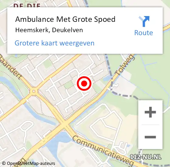 Locatie op kaart van de 112 melding: Ambulance Met Grote Spoed Naar Heemskerk, Deukelven op 28 november 2024 01:50