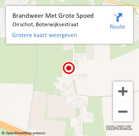 Locatie op kaart van de 112 melding: Brandweer Met Grote Spoed Naar Oirschot, Boterwijksestraat op 28 november 2024 03:51