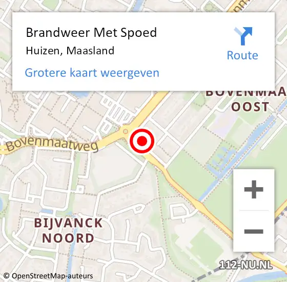 Locatie op kaart van de 112 melding: Brandweer Met Spoed Naar Huizen, Maasland op 28 november 2024 04:32