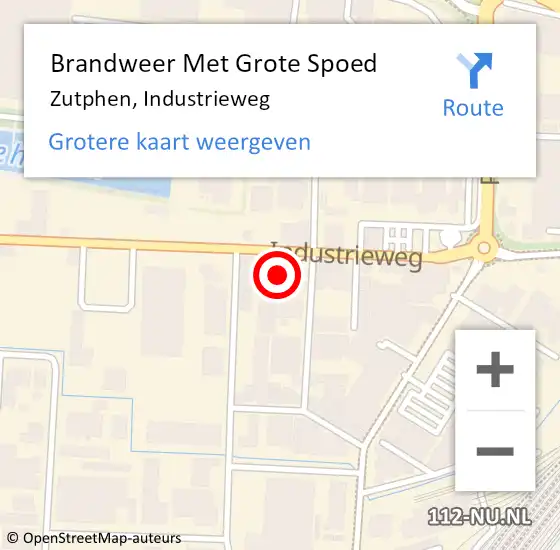 Locatie op kaart van de 112 melding: Brandweer Met Grote Spoed Naar Zutphen, Industrieweg op 28 november 2024 05:39