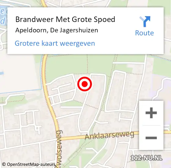 Locatie op kaart van de 112 melding: Brandweer Met Grote Spoed Naar Apeldoorn, De Jagershuizen op 28 november 2024 06:01