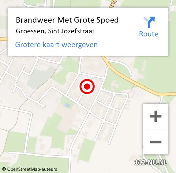 Locatie op kaart van de 112 melding: Brandweer Met Grote Spoed Naar Groessen, Sint Jozefstraat op 28 november 2024 06:26