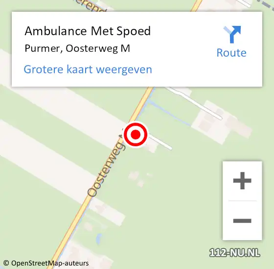 Locatie op kaart van de 112 melding: Ambulance Met Spoed Naar Purmer, Oosterweg M op 28 oktober 2014 13:35