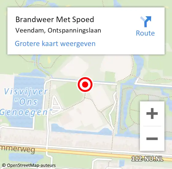 Locatie op kaart van de 112 melding: Brandweer Met Spoed Naar Veendam, Ontspanningslaan op 28 november 2024 07:10