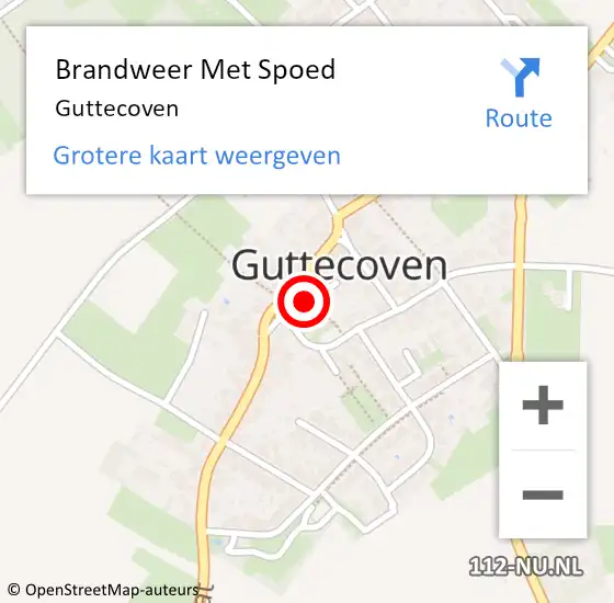 Locatie op kaart van de 112 melding: Brandweer Met Spoed Naar Guttecoven op 28 november 2024 07:42