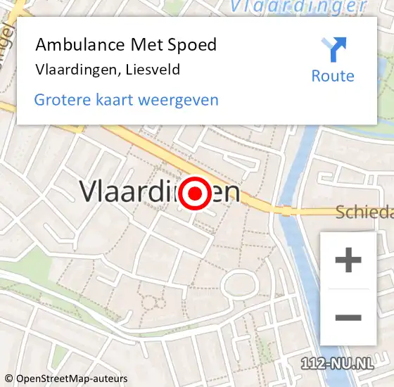 Locatie op kaart van de 112 melding: Ambulance Met Spoed Naar Vlaardingen, Liesveld op 28 november 2024 07:45