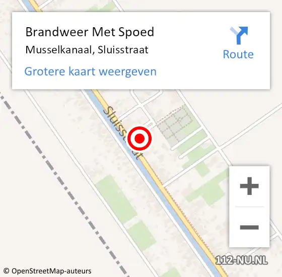 Locatie op kaart van de 112 melding: Brandweer Met Spoed Naar Musselkanaal, Sluisstraat op 28 november 2024 08:12