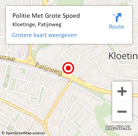 Locatie op kaart van de 112 melding: Politie Met Grote Spoed Naar Kloetinge, Patijnweg op 28 november 2024 08:15