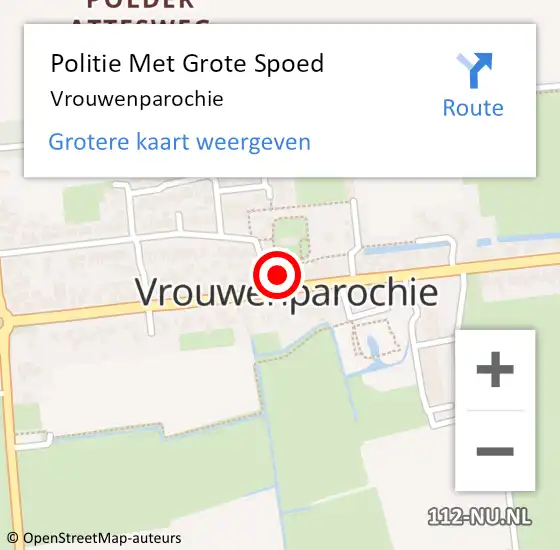 Locatie op kaart van de 112 melding: Politie Met Grote Spoed Naar Vrouwenparochie op 28 november 2024 08:40