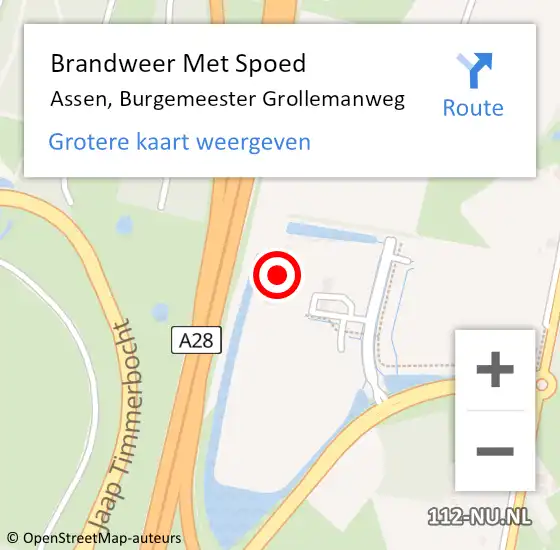 Locatie op kaart van de 112 melding: Brandweer Met Spoed Naar Assen, Burgemeester Grollemanweg op 28 november 2024 09:05