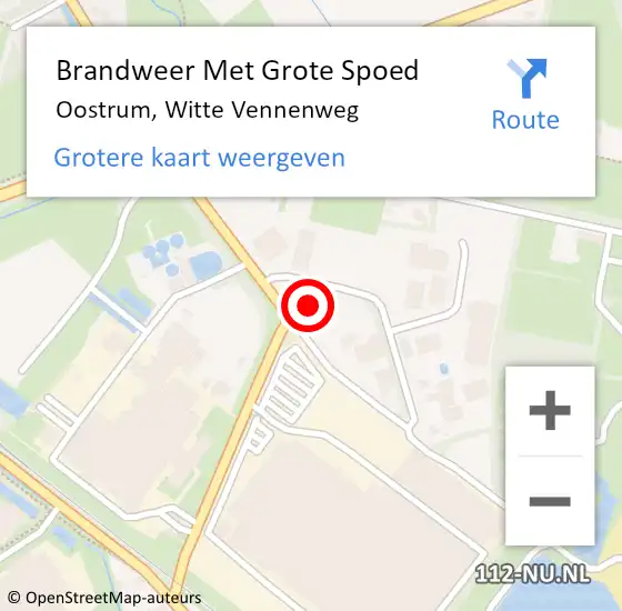 Locatie op kaart van de 112 melding: Brandweer Met Grote Spoed Naar Oostrum, Witte Vennenweg op 28 november 2024 09:17