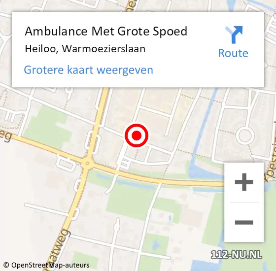 Locatie op kaart van de 112 melding: Ambulance Met Grote Spoed Naar Heiloo, Warmoezierslaan op 28 november 2024 09:27