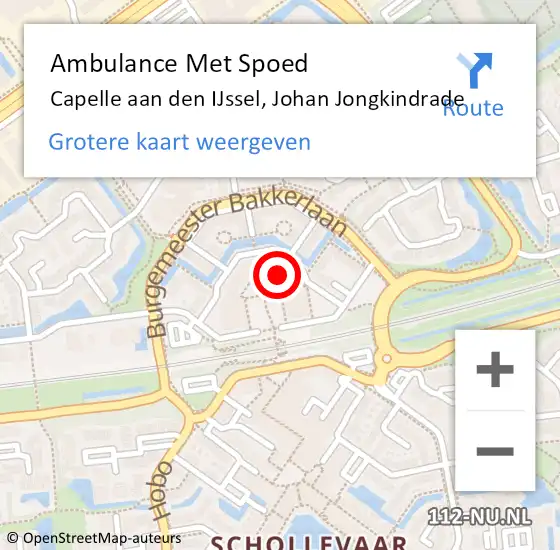 Locatie op kaart van de 112 melding: Ambulance Met Spoed Naar Capelle aan den IJssel, Johan Jongkindrade op 28 november 2024 09:34