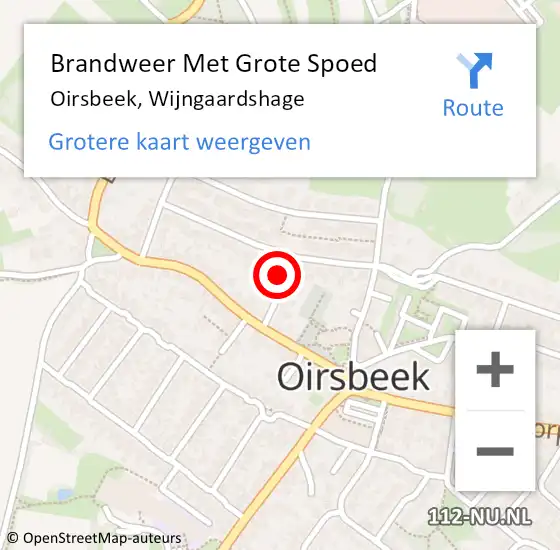 Locatie op kaart van de 112 melding: Brandweer Met Grote Spoed Naar Oirsbeek, Wijngaardshage op 28 november 2024 10:28