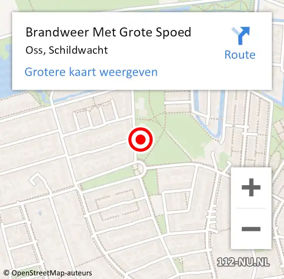 Locatie op kaart van de 112 melding: Brandweer Met Grote Spoed Naar Oss, Schildwacht op 28 november 2024 10:36