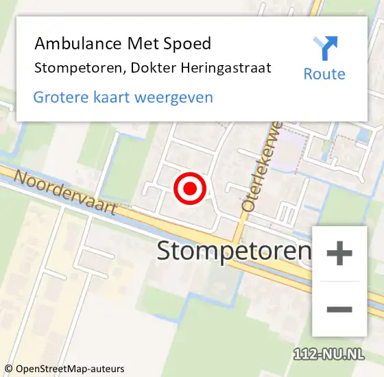 Locatie op kaart van de 112 melding: Ambulance Met Spoed Naar Stompetoren, Dokter Heringastraat op 28 november 2024 11:12