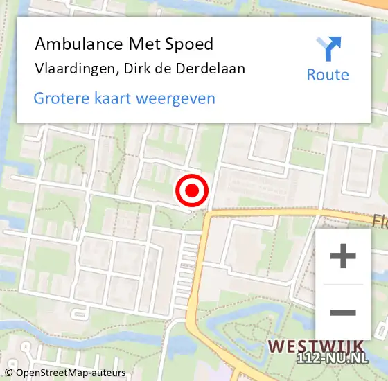 Locatie op kaart van de 112 melding: Ambulance Met Spoed Naar Vlaardingen, Dirk de Derdelaan op 28 november 2024 11:23