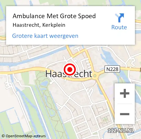 Locatie op kaart van de 112 melding: Ambulance Met Grote Spoed Naar Haastrecht, Kerkplein op 28 november 2024 11:54