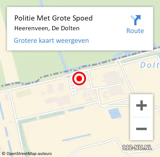 Locatie op kaart van de 112 melding: Politie Met Grote Spoed Naar Heerenveen, De Dolten op 28 november 2024 12:10