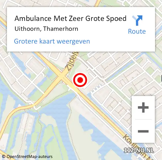 Locatie op kaart van de 112 melding: Ambulance Met Zeer Grote Spoed Naar Uithoorn, Thamerhorn op 28 november 2024 12:17