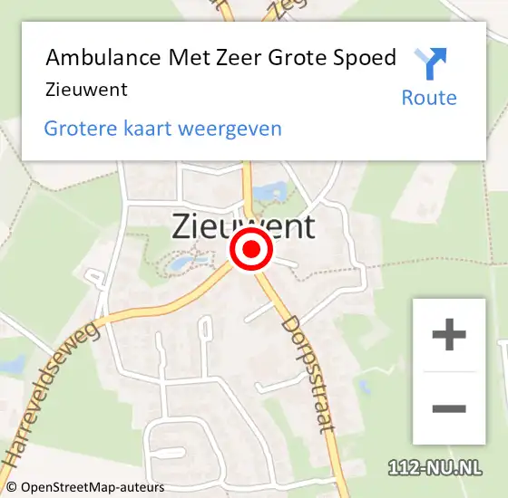 Locatie op kaart van de 112 melding: Ambulance Met Zeer Grote Spoed Naar Zieuwent op 28 november 2024 12:17