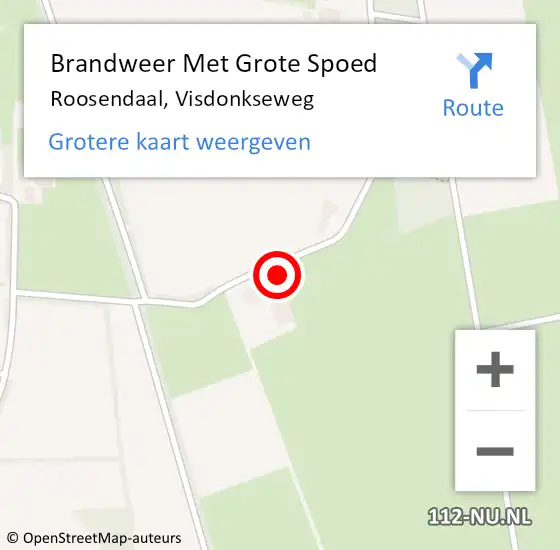 Locatie op kaart van de 112 melding: Brandweer Met Grote Spoed Naar Roosendaal, Visdonkseweg op 28 november 2024 12:34