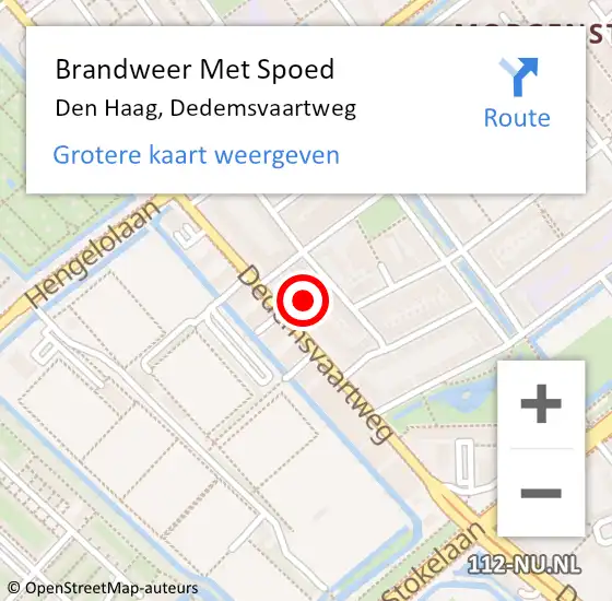 Locatie op kaart van de 112 melding: Brandweer Met Spoed Naar Den Haag, Dedemsvaartweg op 28 november 2024 12:39