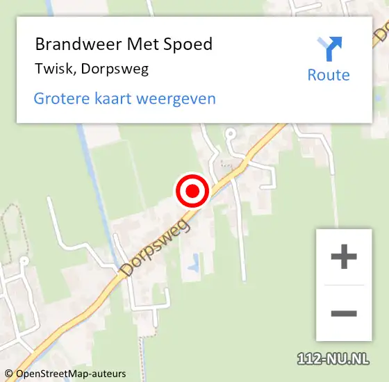 Locatie op kaart van de 112 melding: Brandweer Met Spoed Naar Twisk, Dorpsweg op 28 oktober 2014 14:09