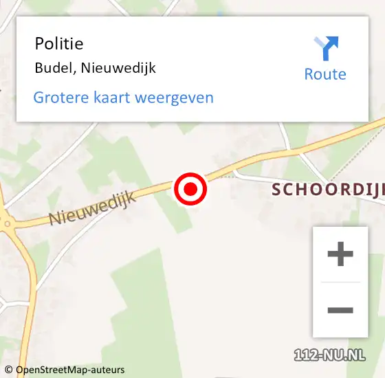 Locatie op kaart van de 112 melding: Politie Budel, Nieuwedijk op 28 november 2024 13:08