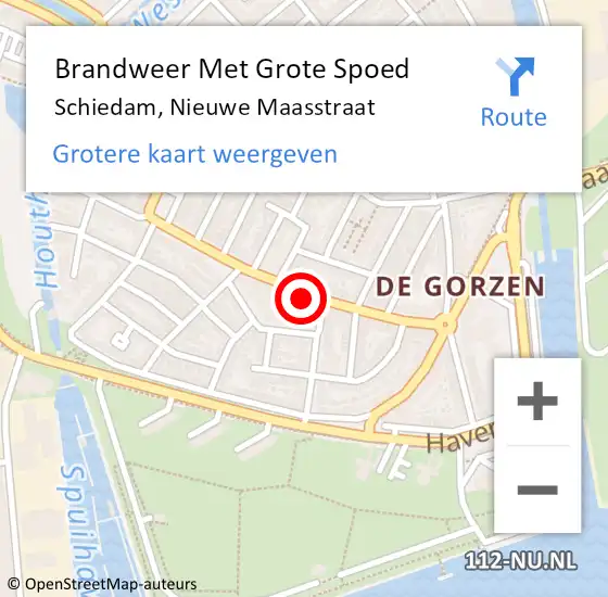 Locatie op kaart van de 112 melding: Brandweer Met Grote Spoed Naar Schiedam, Nieuwe Maasstraat op 28 november 2024 13:37