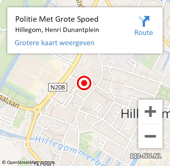 Locatie op kaart van de 112 melding: Politie Met Grote Spoed Naar Hillegom, Henri Dunantplein op 28 november 2024 13:41