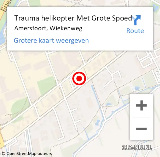 Locatie op kaart van de 112 melding: Trauma helikopter Met Grote Spoed Naar Amersfoort, Wiekenweg op 28 november 2024 13:58