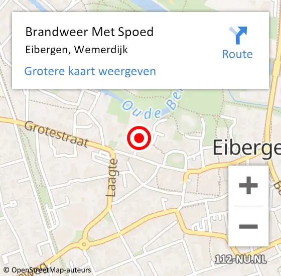 Locatie op kaart van de 112 melding: Brandweer Met Spoed Naar Eibergen, Wemerdijk op 28 november 2024 13:58