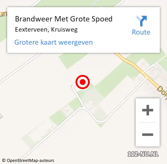 Locatie op kaart van de 112 melding: Brandweer Met Grote Spoed Naar Eexterveen, Kruisweg op 28 oktober 2014 14:24