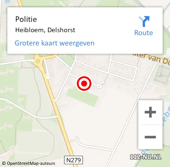 Locatie op kaart van de 112 melding: Politie Heibloem, Delshorst op 28 november 2024 14:29