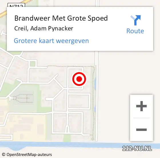 Locatie op kaart van de 112 melding: Brandweer Met Grote Spoed Naar Creil, Adam Pynacker op 28 november 2024 14:51