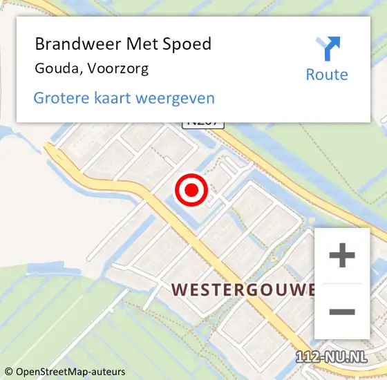 Locatie op kaart van de 112 melding: Brandweer Met Spoed Naar Gouda, Voorzorg op 28 november 2024 15:21