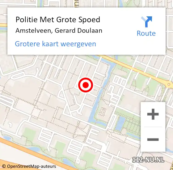 Locatie op kaart van de 112 melding: Politie Met Grote Spoed Naar Amstelveen, Gerard Doulaan op 28 november 2024 15:32