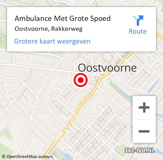 Locatie op kaart van de 112 melding: Ambulance Met Grote Spoed Naar Oostvoorne, Rakkerweg op 28 november 2024 15:44