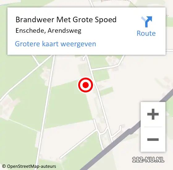 Locatie op kaart van de 112 melding: Brandweer Met Grote Spoed Naar Enschede, Arendsweg op 28 november 2024 16:06