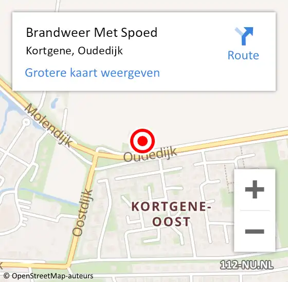 Locatie op kaart van de 112 melding: Brandweer Met Spoed Naar Kortgene, Oudedijk op 28 november 2024 16:30