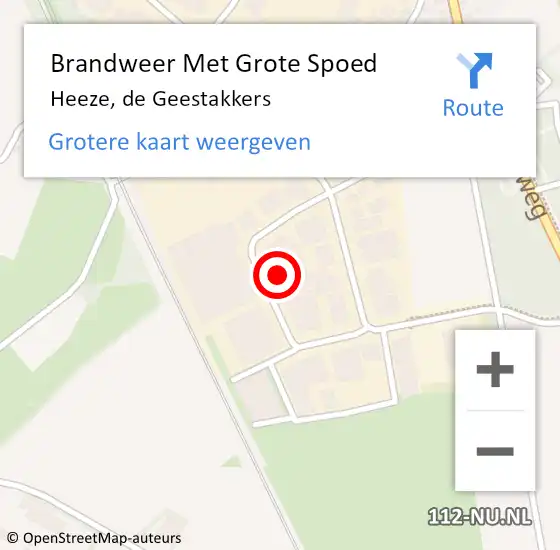 Locatie op kaart van de 112 melding: Brandweer Met Grote Spoed Naar Heeze, de Geestakkers op 28 november 2024 16:39