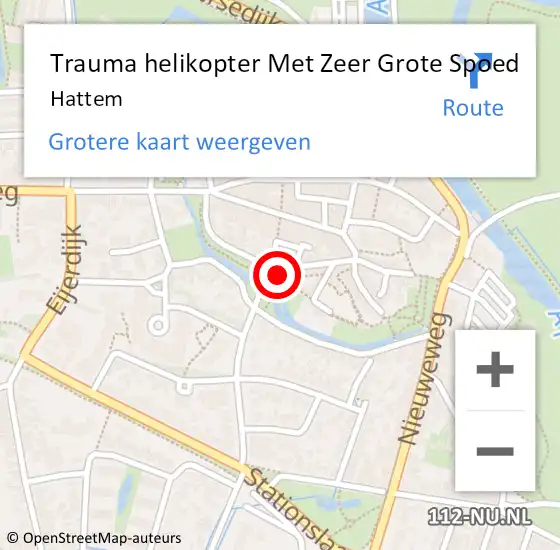 Locatie op kaart van de 112 melding: Trauma helikopter Met Zeer Grote Spoed Naar Hattem op 28 november 2024 16:39