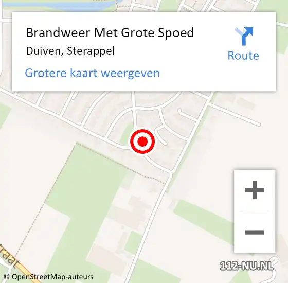 Locatie op kaart van de 112 melding: Brandweer Met Grote Spoed Naar Duiven, Sterappel op 28 november 2024 17:07