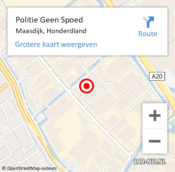 Locatie op kaart van de 112 melding: Politie Geen Spoed Naar Maasdijk, Honderdland op 28 november 2024 17:08