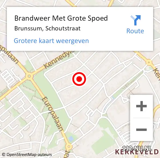 Locatie op kaart van de 112 melding: Brandweer Met Grote Spoed Naar Brunssum, Schoutstraat op 28 november 2024 17:24