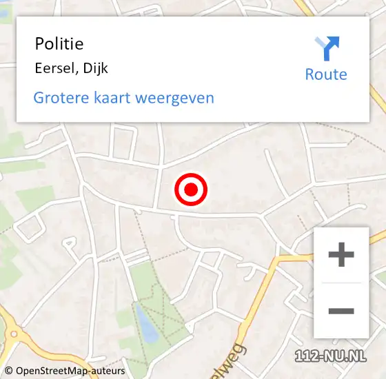 Locatie op kaart van de 112 melding: Politie Eersel, Dijk op 28 november 2024 17:34