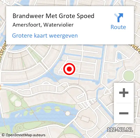 Locatie op kaart van de 112 melding: Brandweer Met Grote Spoed Naar Amersfoort, Waterviolier op 28 november 2024 17:50