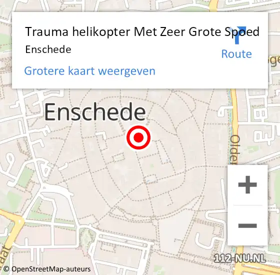 Locatie op kaart van de 112 melding: Trauma helikopter Met Zeer Grote Spoed Naar Enschede op 28 november 2024 19:02